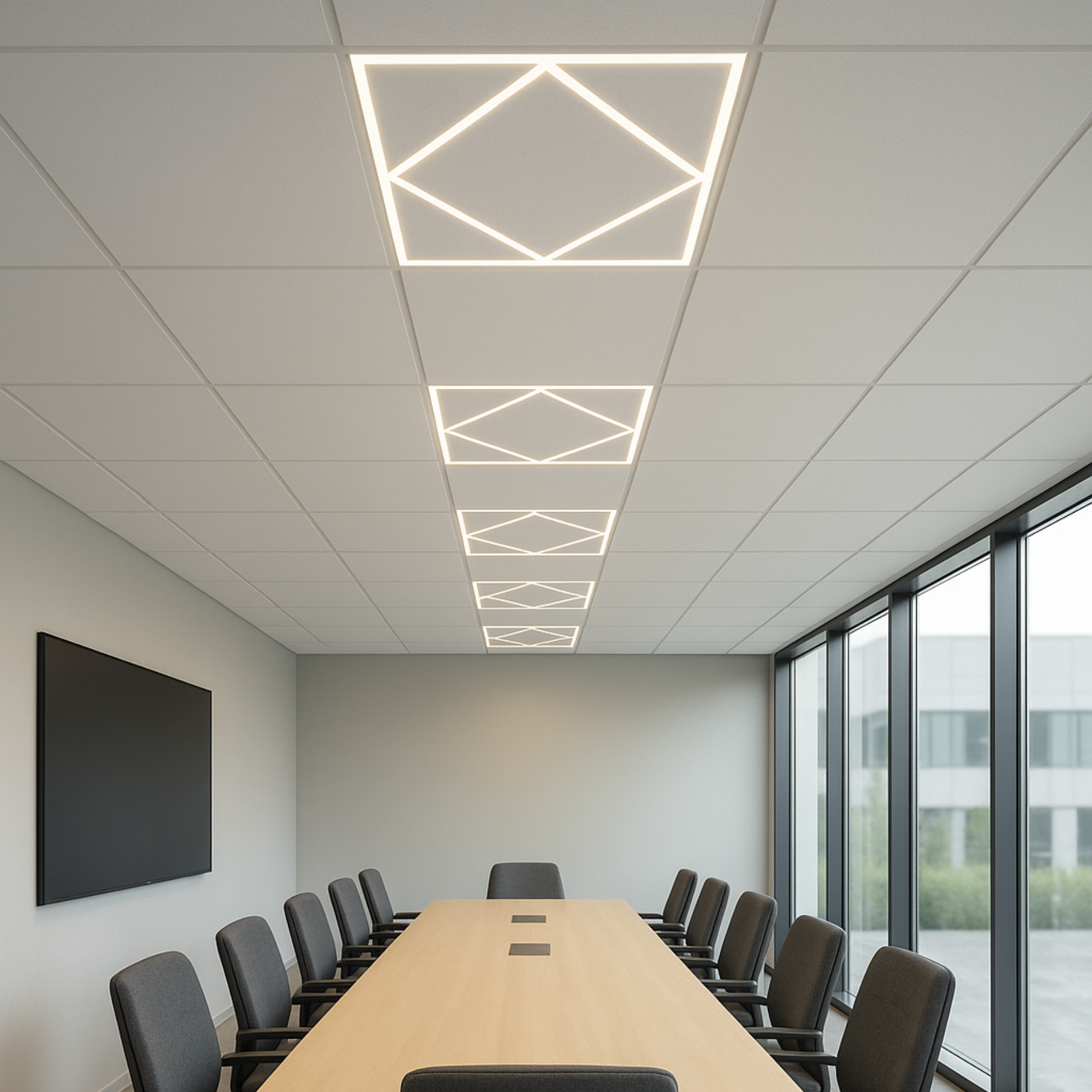 G.W.S LED Wholesale 595x595mm LED Panel Lights LED Diamond Lattice Panel Frame Border Edge Light 591x591mm 60W