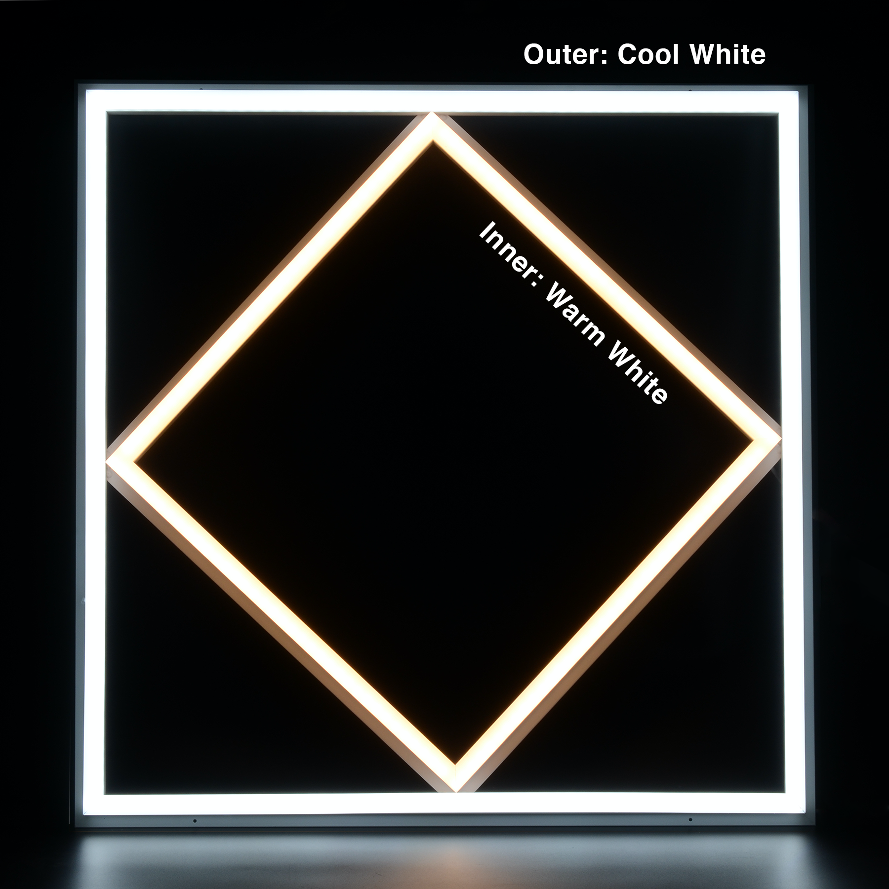 G.W.S LED Wholesale 595x595mm LED Panel Lights LED Diamond Lattice Panel Frame Border Edge Light 591x591mm 60W
