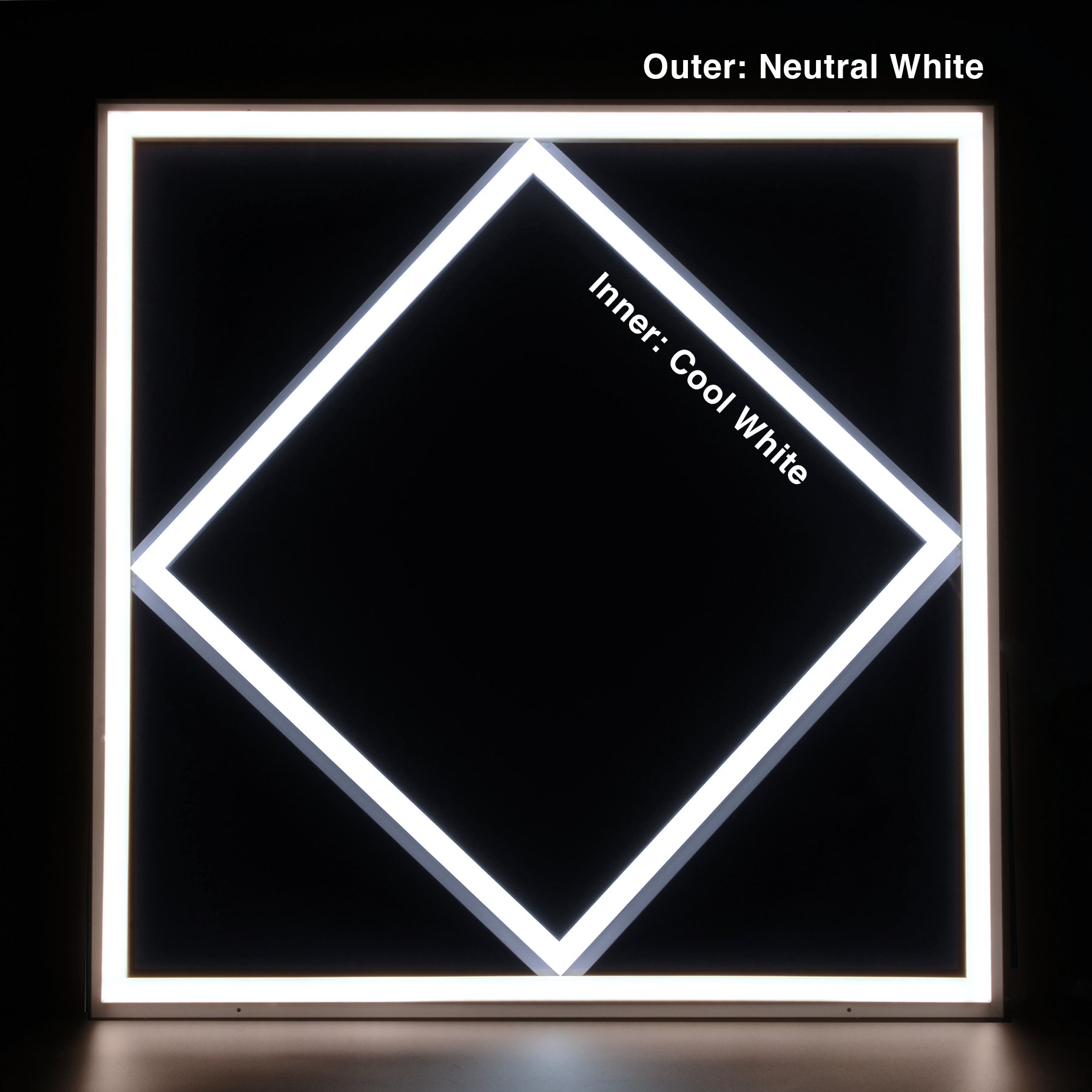 G.W.S LED Wholesale 595x595mm LED Panel Lights LED Diamond Lattice Panel Frame Border Edge Light 591x591mm 60W