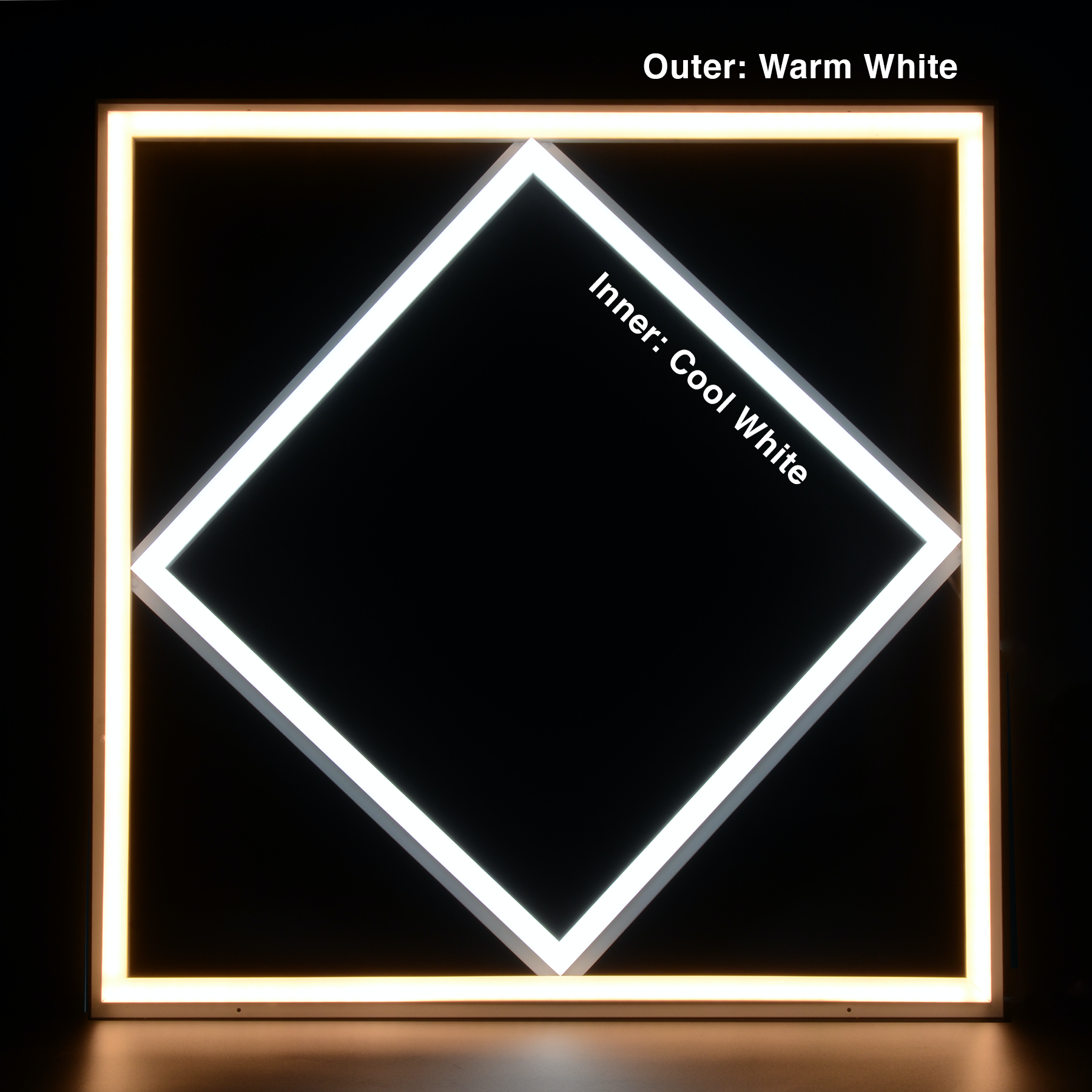 G.W.S LED Wholesale 595x595mm LED Panel Lights LED Diamond Lattice Panel Frame Border Edge Light 591x591mm 60W
