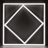 G.W.S LED Wholesale 595x595mm LED Panel Lights Neutral White (4000K) / No LED Diamond Lattice Panel Frame Border Edge Light 591x591mm 60W
