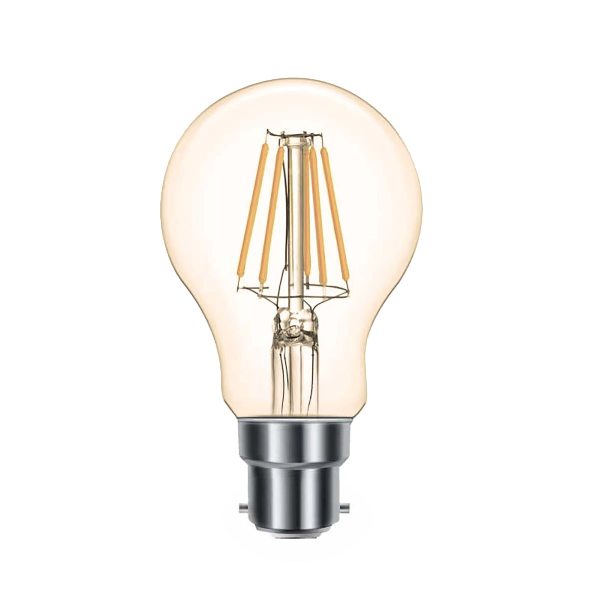 G.W.S LED Wholesale Filament LED Bulbs Amber / Warm White (2700K) / 1 A60 Vintage Style Dimmable B22 8W LED Filament Globe GLS Light Bulb