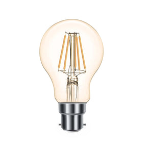 G.W.S LED Wholesale Filament LED Bulbs Amber / Warm White (2700K) / 1 A60 Vintage Style Dimmable B22 8W LED Filament Globe GLS Light Bulb