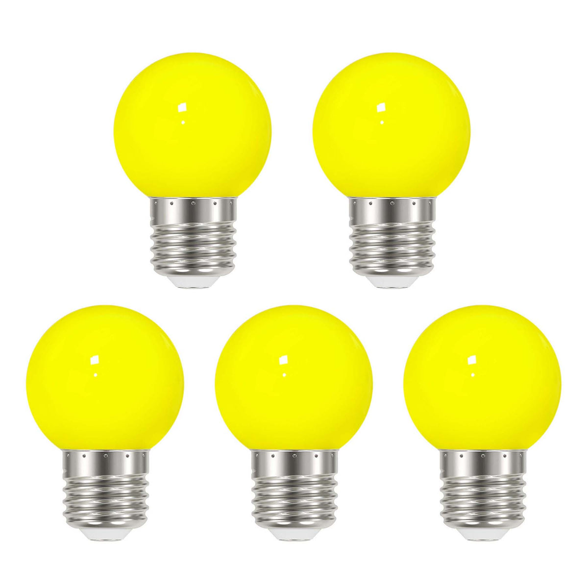 G.W.S LED Wholesale LED Bulbs 3W / Yellow / 5 3W E27 Bayonet Festoon LED Coloured Bulb Yellow