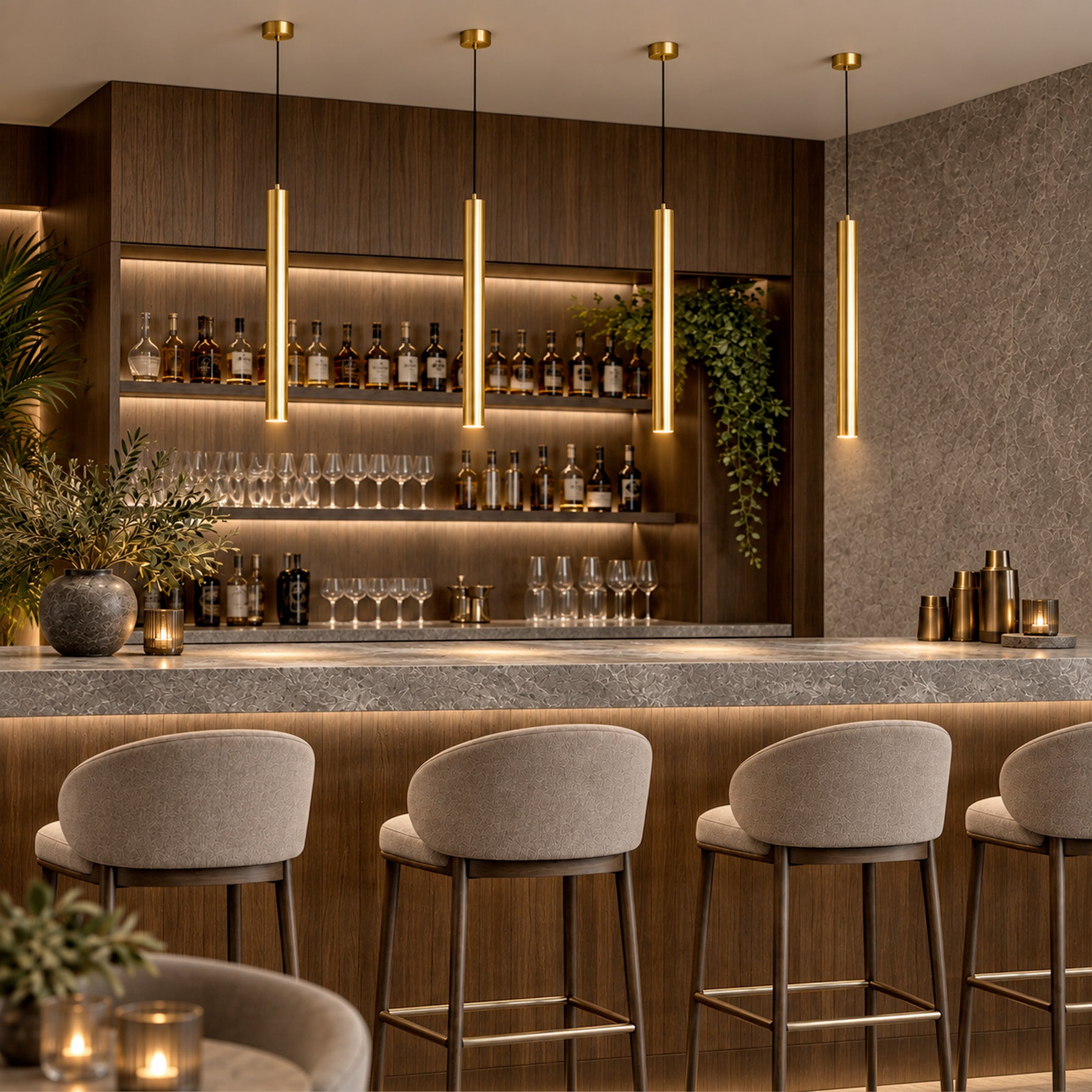 G.W.S LED Wholesale LED Ceiling Lights Gold LED Cylinder Pendant Light