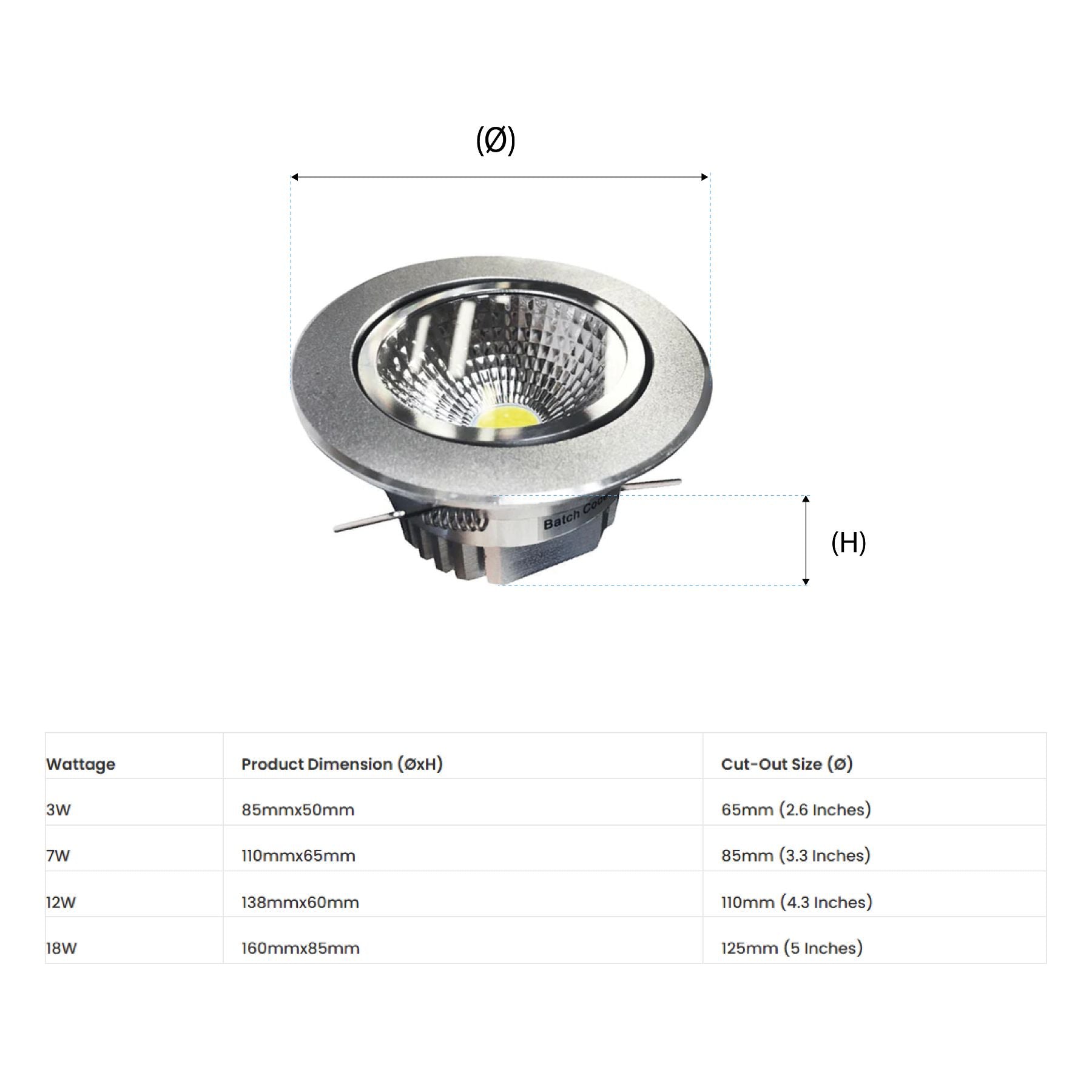 G.W.S LED Wholesale LED Downlights Chrome Surface LED COB Downlight