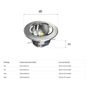 G.W.S LED Wholesale LED Downlights Chrome Surface LED COB Downlight