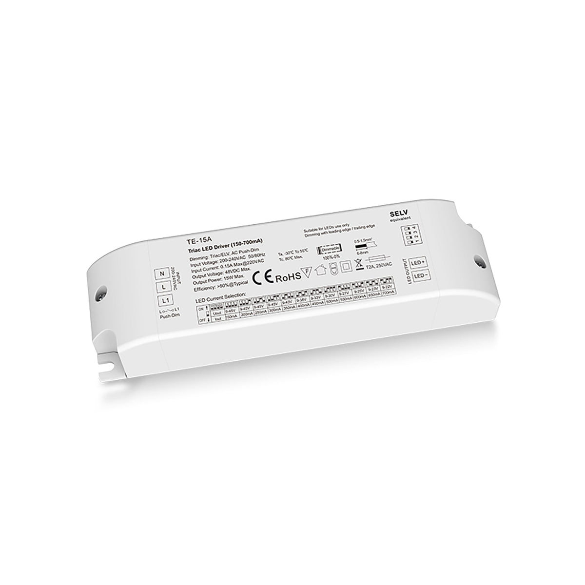 G.W.S LED Wholesale LED Drivers/LED Power Supplies 15W 150-700mA Triac Dimmable LED Driver TE-15A