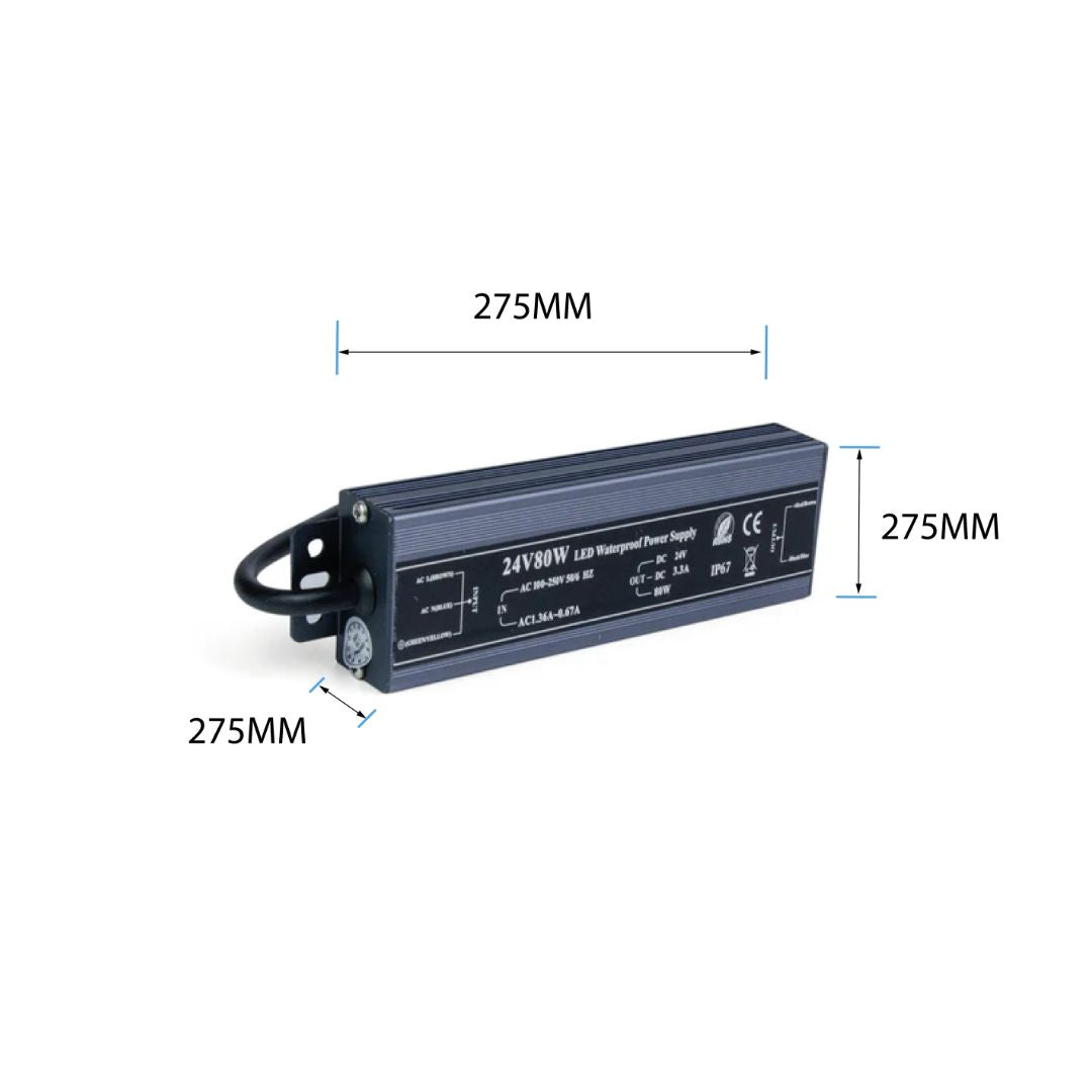 G.W.S LED Wholesale LED Drivers/LED Power Supplies 24V / 80W LED Power Supply Transformer DC 24V 80W 3.3A IP67