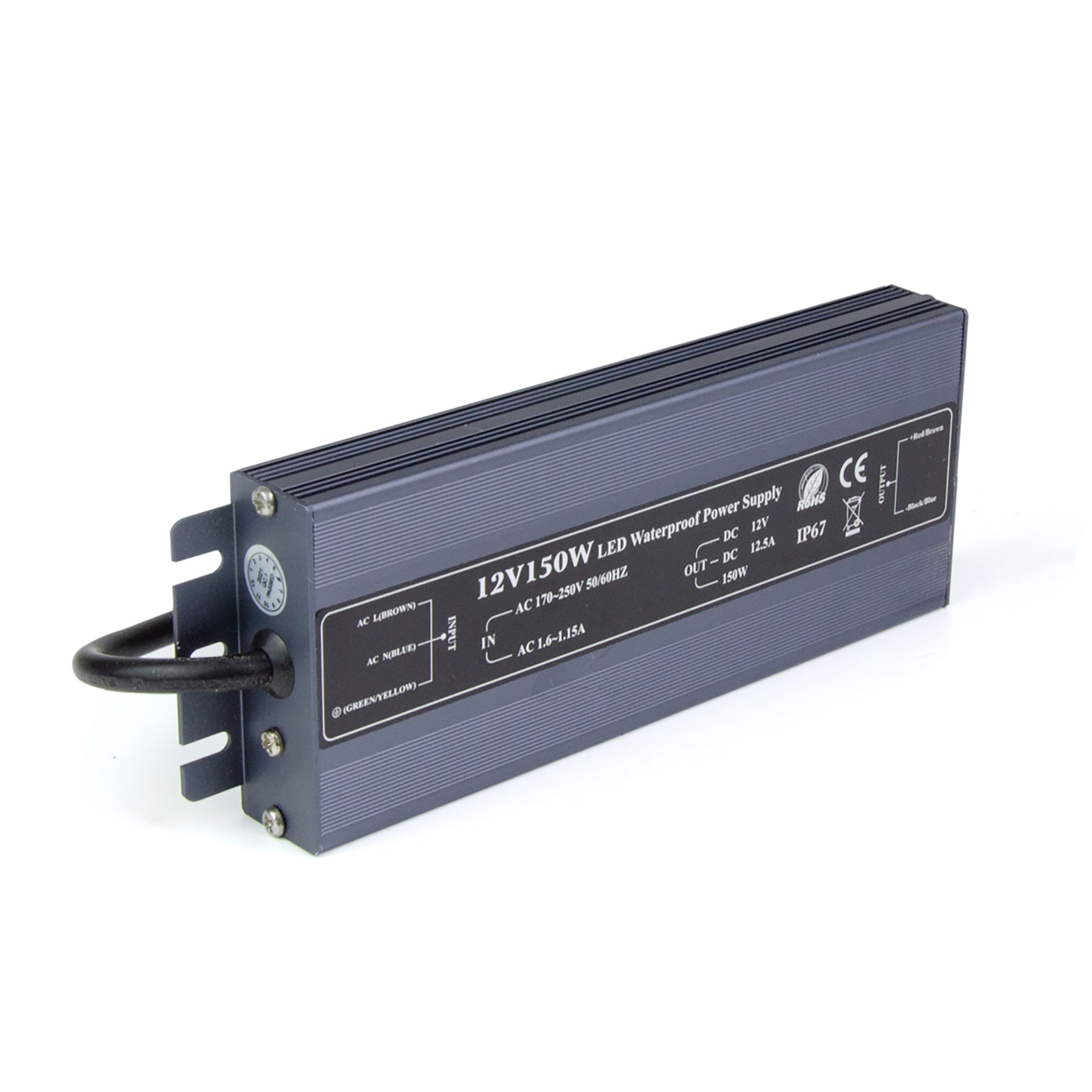 G.W.S LED Wholesale LED Drivers/LED Power Supplies IP67 (Waterproof) / 12V / 150W IP67 Waterproof 12V 12.5A 150W LED Driver