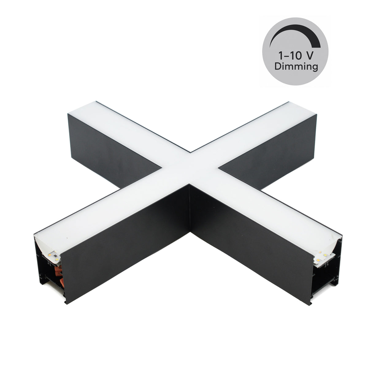 G.W.S LED Wholesale LED Linear Lights 1-10V Dimming / Black / 3CCT (3000K+4000K+6000K) LED Linear Light X Shape Connector Module