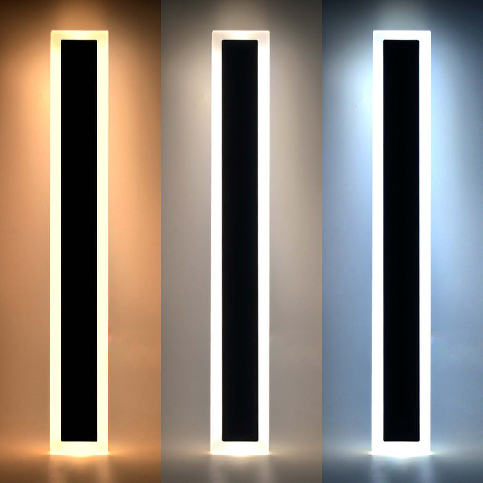 Black LED Oval Linear Wall Light