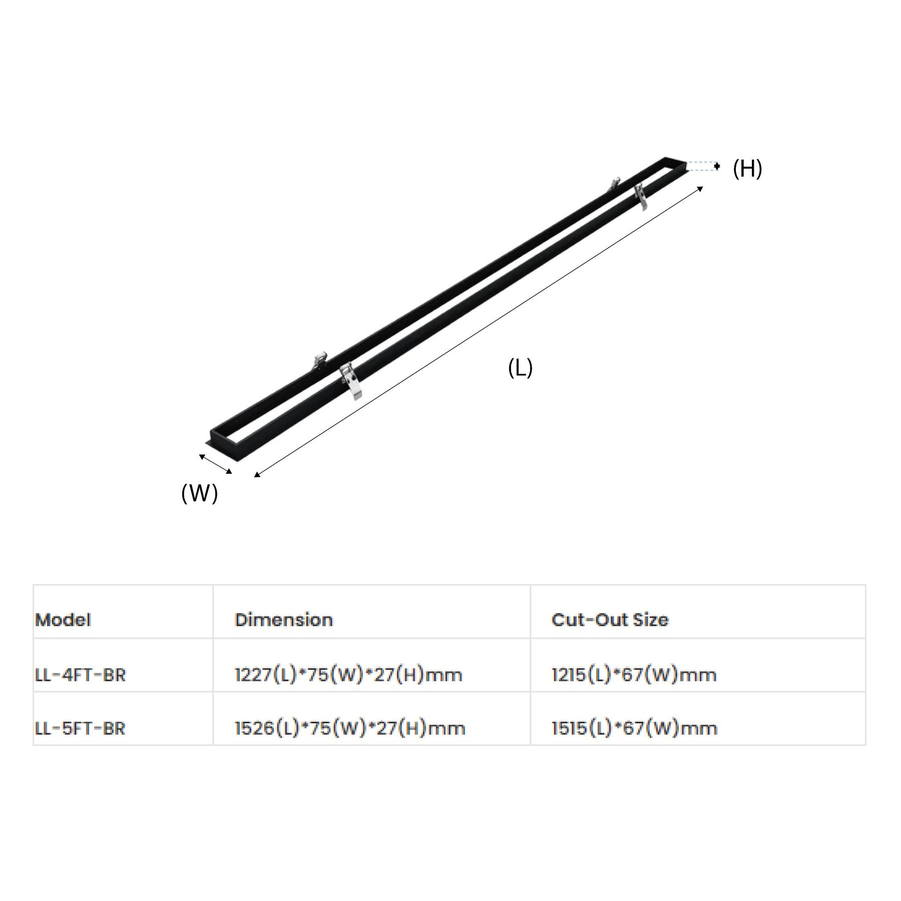 G.W.S LED Wholesale LED Linear Lights LED Linear Light Recessed Mounting Bracket