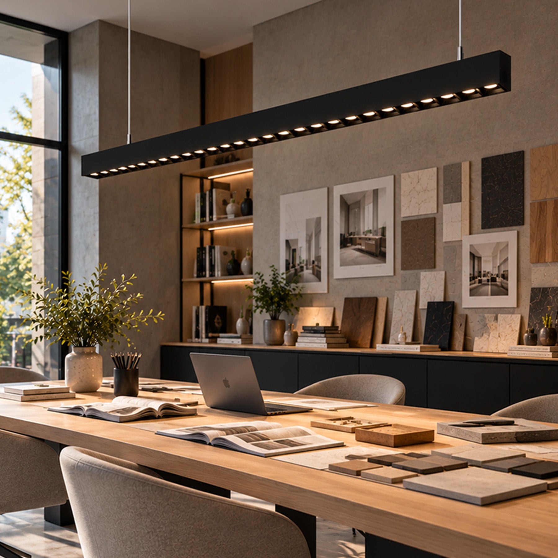 G.W.S LED Wholesale LED Linear Lights Modern Black LED Ultra Slim Linear Ceiling Pendant Light