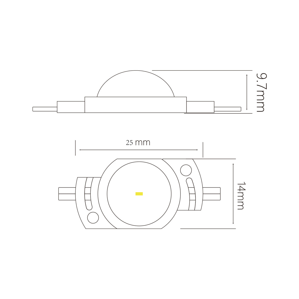 G.W.S LED Wholesale LED Module Lights 2835 0.5W 1 LED Injection Module – 12V Cool White, IP67 for Signage