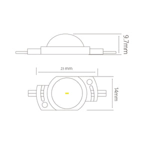 G.W.S LED Wholesale LED Module Lights 2835 0.5W 1 LED Injection Module – 12V Cool White, IP67 for Signage