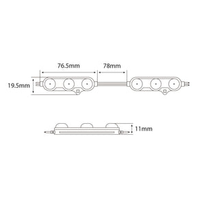 G.W.S LED Wholesale LED Module Lights 2835 1.5W 3 LED Injection Module – 12V Cool White, IP67 for Signage