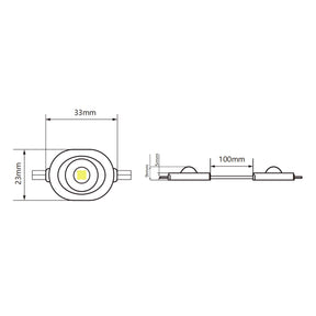 G.W.S LED Wholesale LED Module Lights 2835 1W 1 LED Injection Module – 12V Cool White, IP67 for Signage