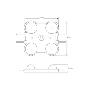 G.W.S LED Wholesale LED Module Lights 2835 2W 4 LED Injection Module – 12V Cool White, IP67 for Signage