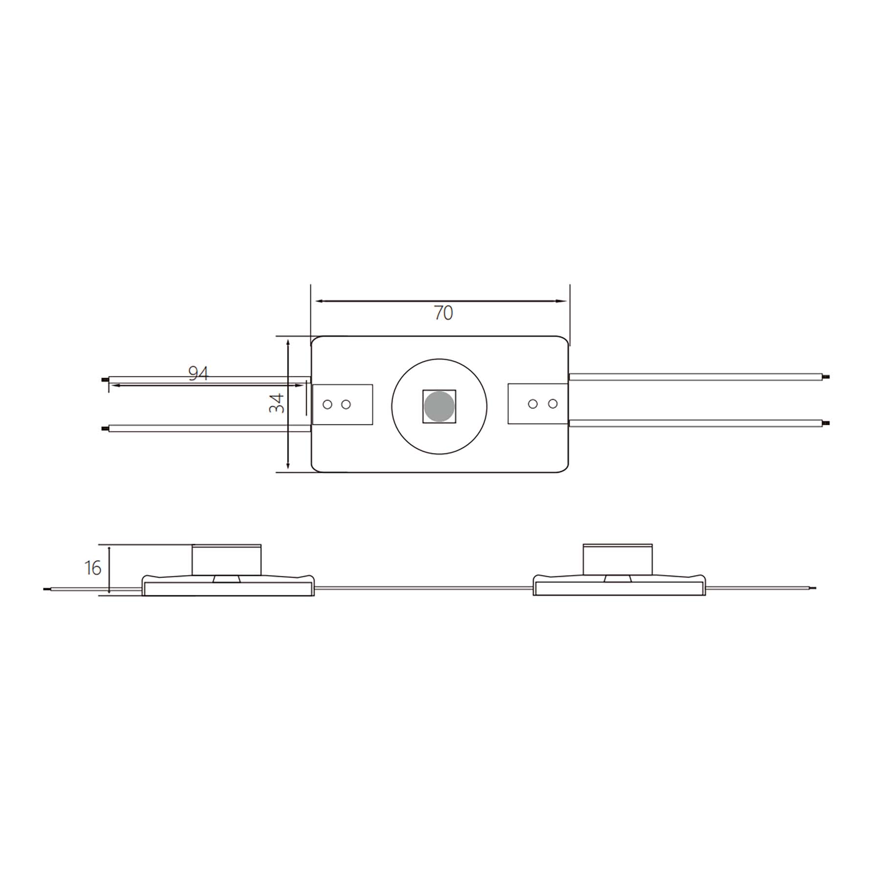 G.W.S LED Wholesale LED Module Lights 2835 3W 1 LED Sidelight Injection Module – 12V Cool White, IP67, 15°x45° Beam