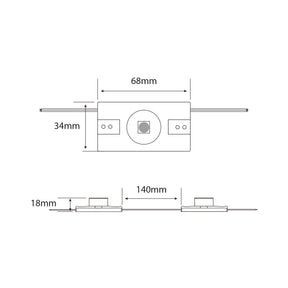 G.W.S LED Wholesale LED Module Lights 2835 3W 1 LED Sidelight Injection Module – 12V Cool White, IP67, 15°x45° Beam