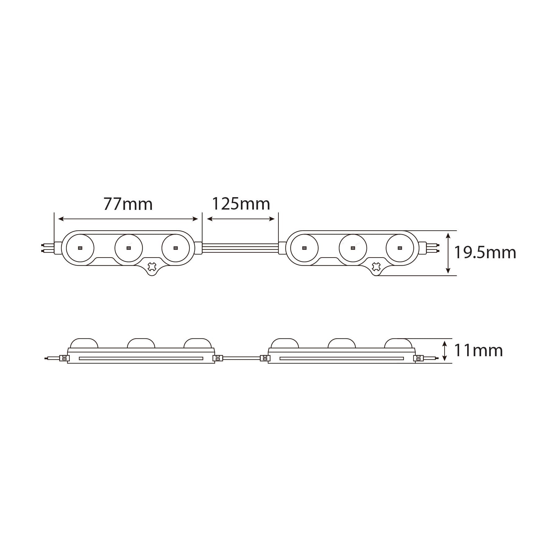 G.W.S LED Wholesale LED Module Lights AC 230V 1.5W 3 LED Signage Module – 2835 SMD, IP67 Waterproof