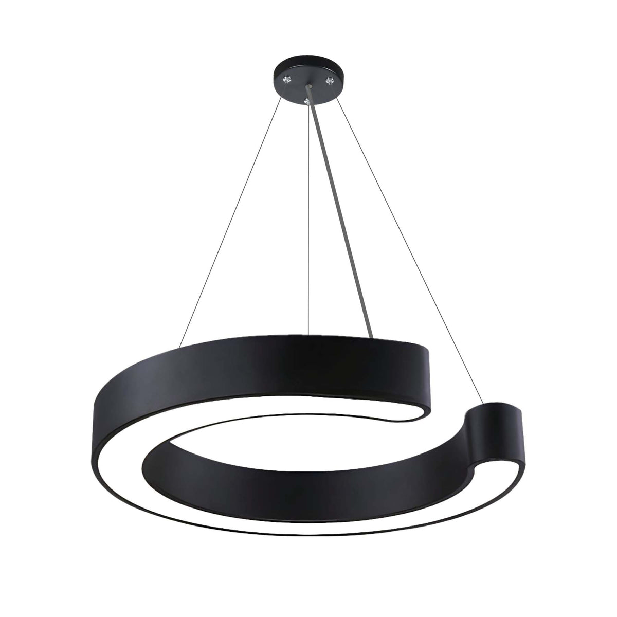 G.W.S LED Wholesale LED Pendant Light 36W / 3CCT (3000K+4000K+6500K) Black LED C Shape Pendant Light 3CCT