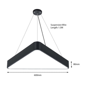 G.W.S LED Wholesale LED Pendant Light 48W / 3CCT (3000K+4000K+6500K) Black LED Triangular Pendant Light 3CCT