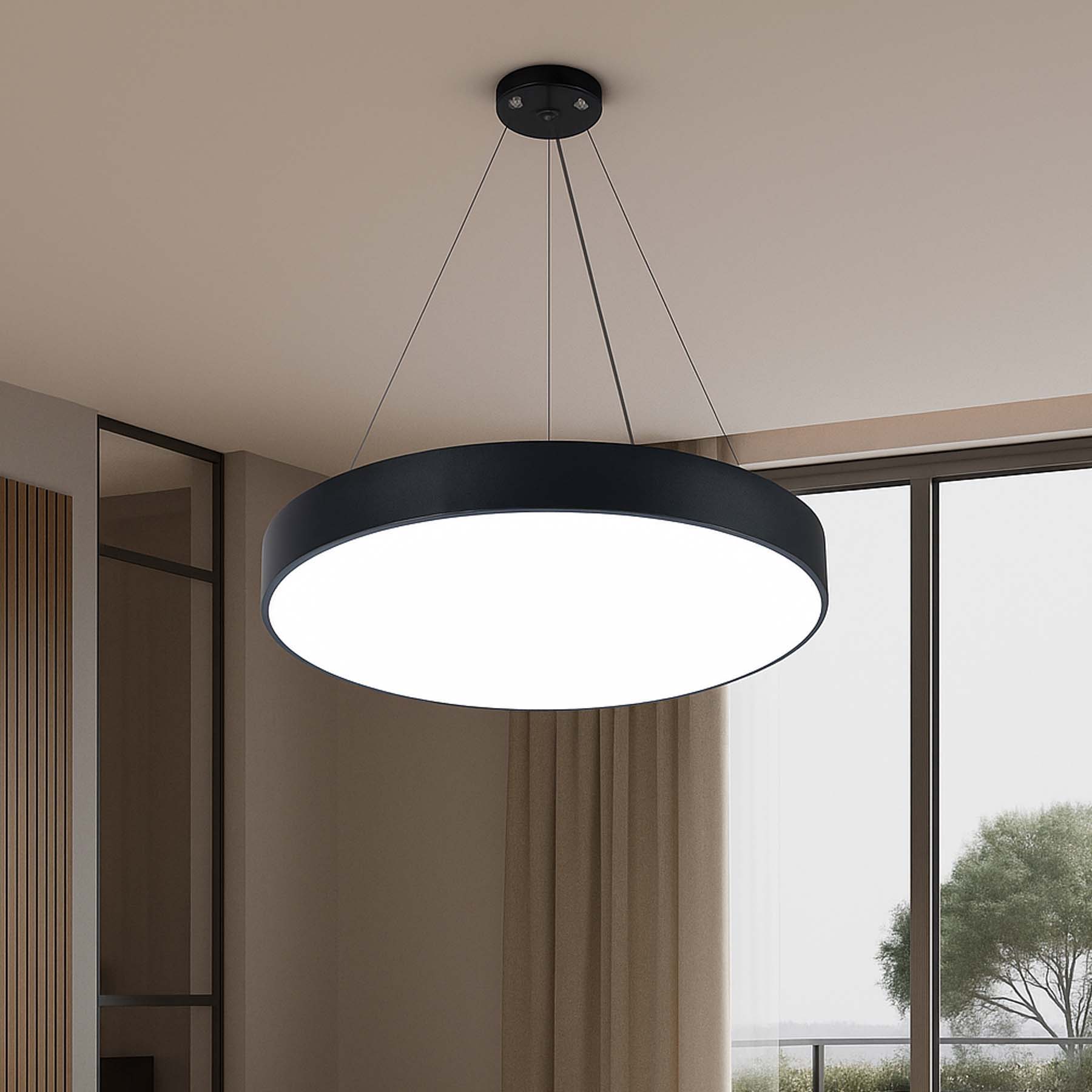 G.W.S LED Wholesale LED Pendant Light Black LED Circular Pendant Light 3CCT
