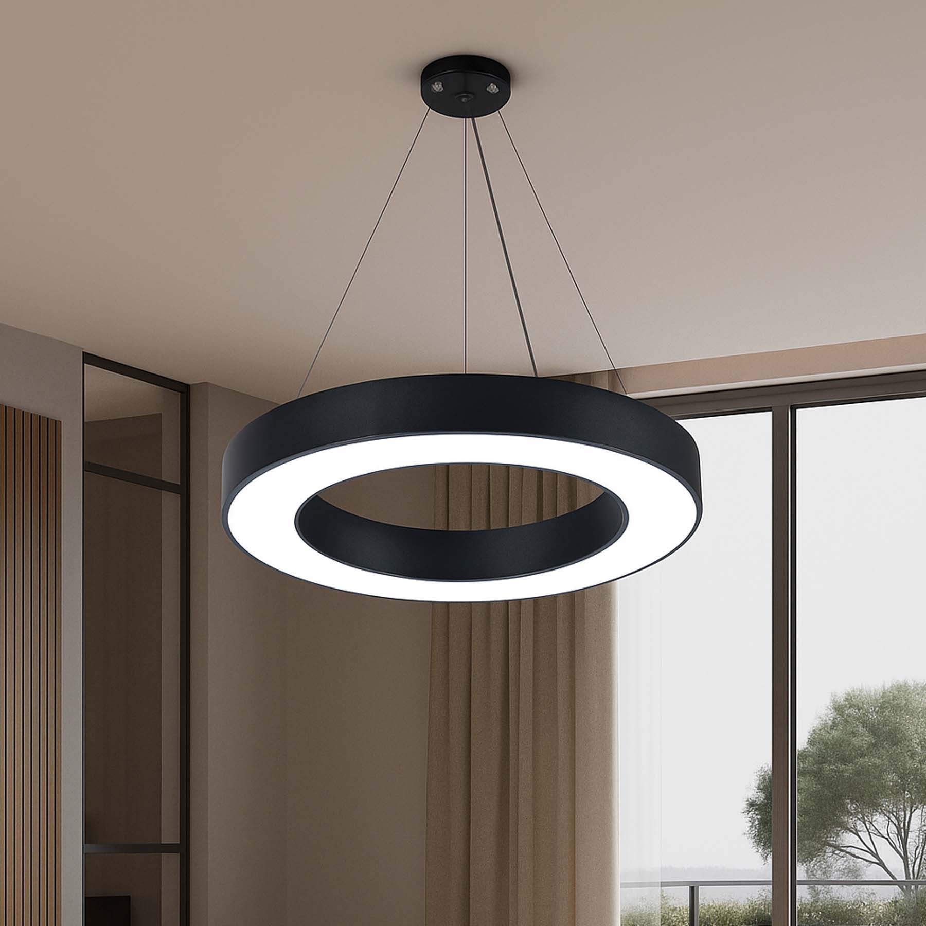 G.W.S LED Wholesale LED Pendant Light Black LED Halo Ring Pendant Light 3CCT