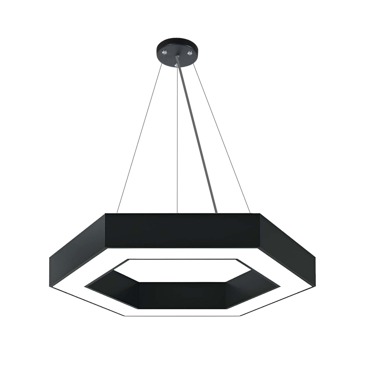 G.W.S LED Wholesale LED Pendant Light Black LED Hexagon Halo Pendant Light 3CCT