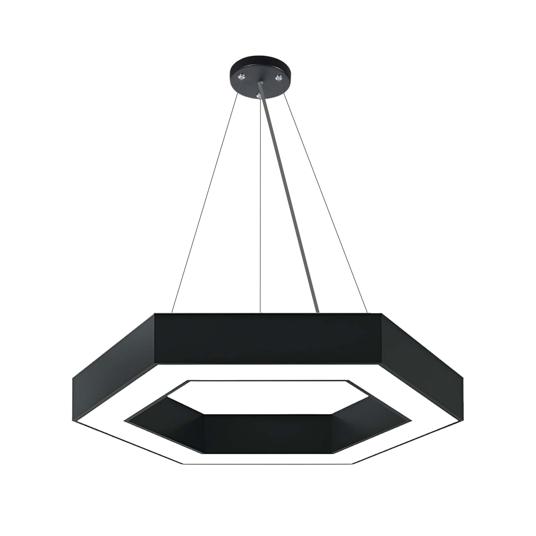 G.W.S LED Wholesale LED Pendant Light Black LED Hexagon Halo Pendant Light 3CCT