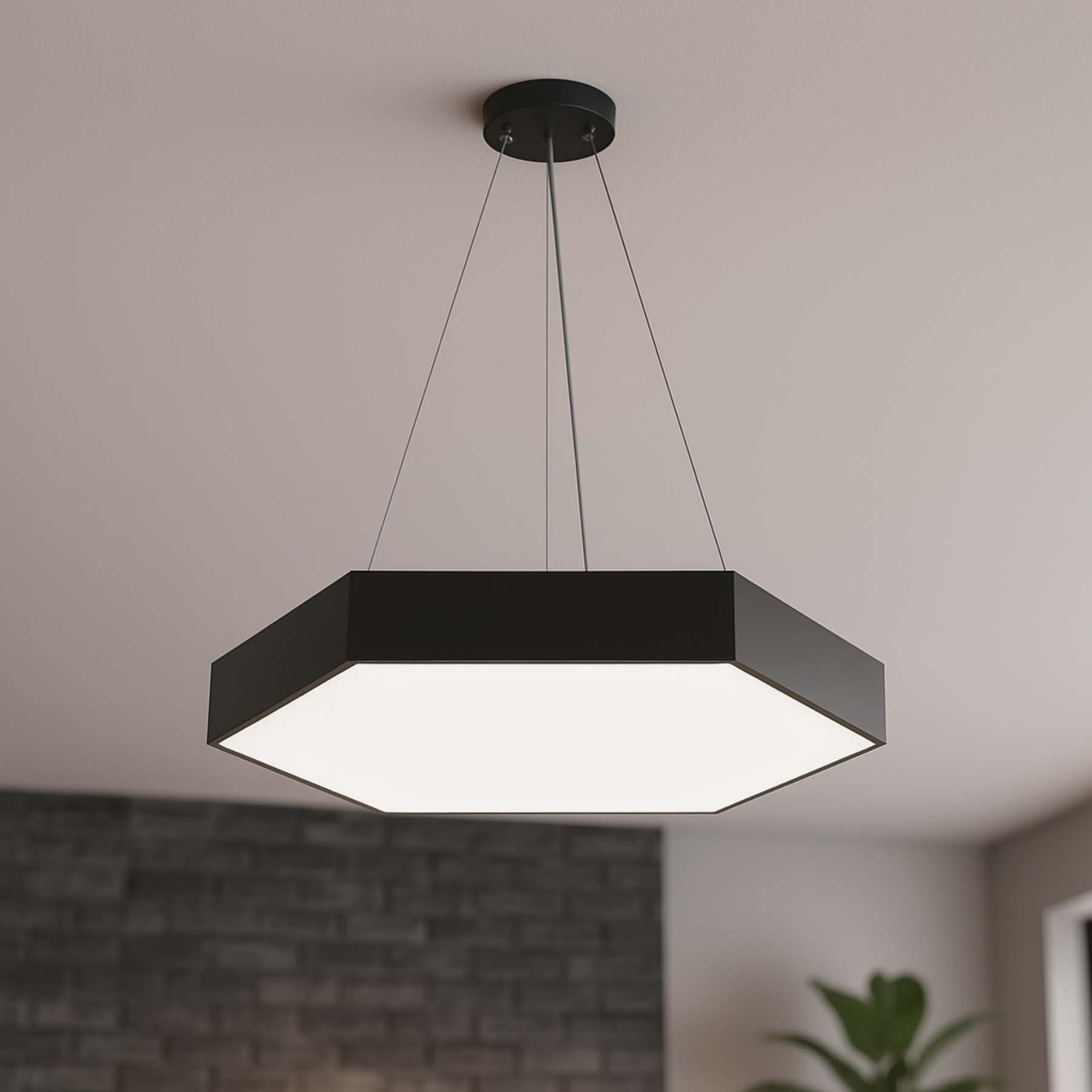 G.W.S LED Wholesale LED Pendant Light Black LED Hexagon Pendant Light 3CCT