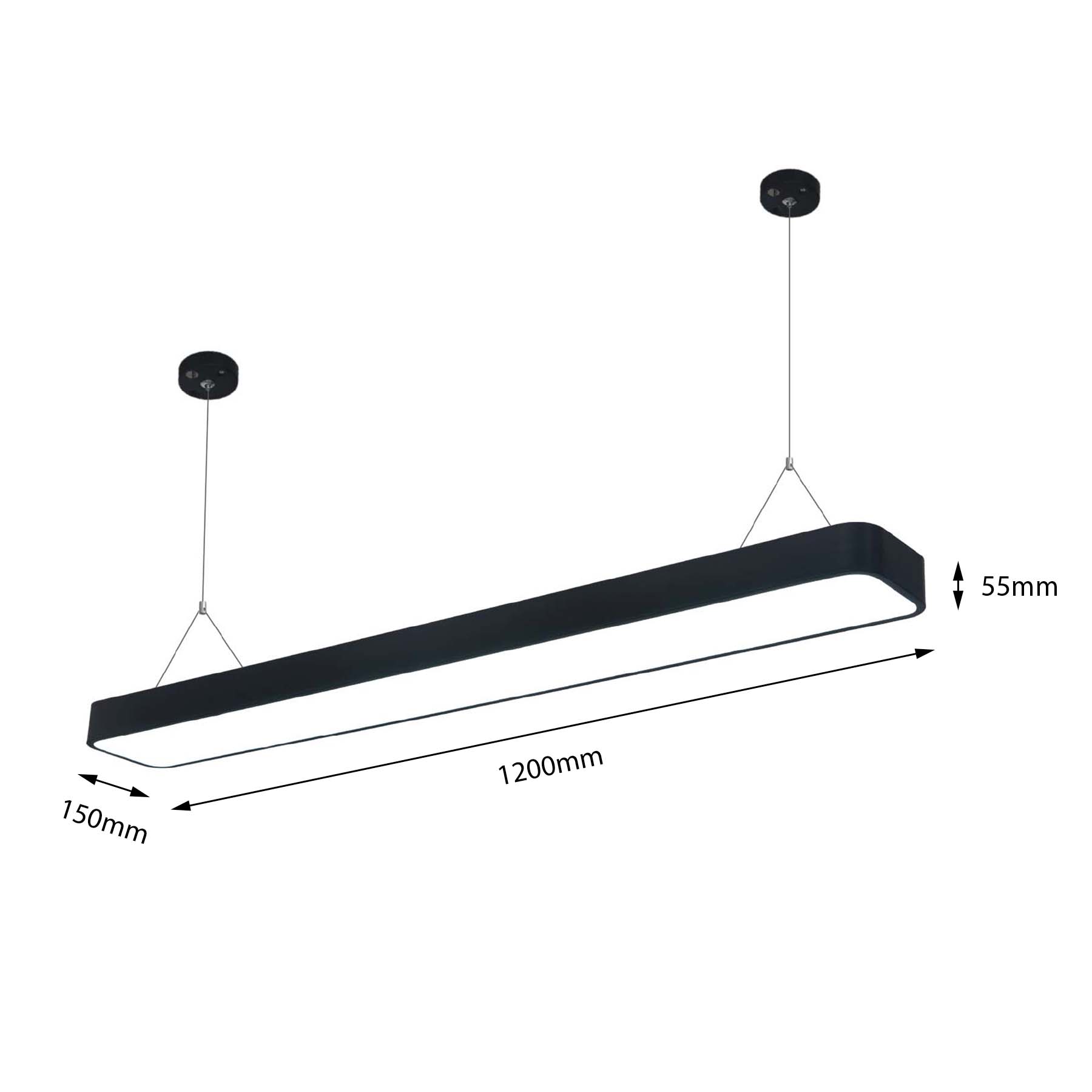 G.W.S LED Wholesale LED Pendant Light Black LED Rectangular Pendant Light 3CCT