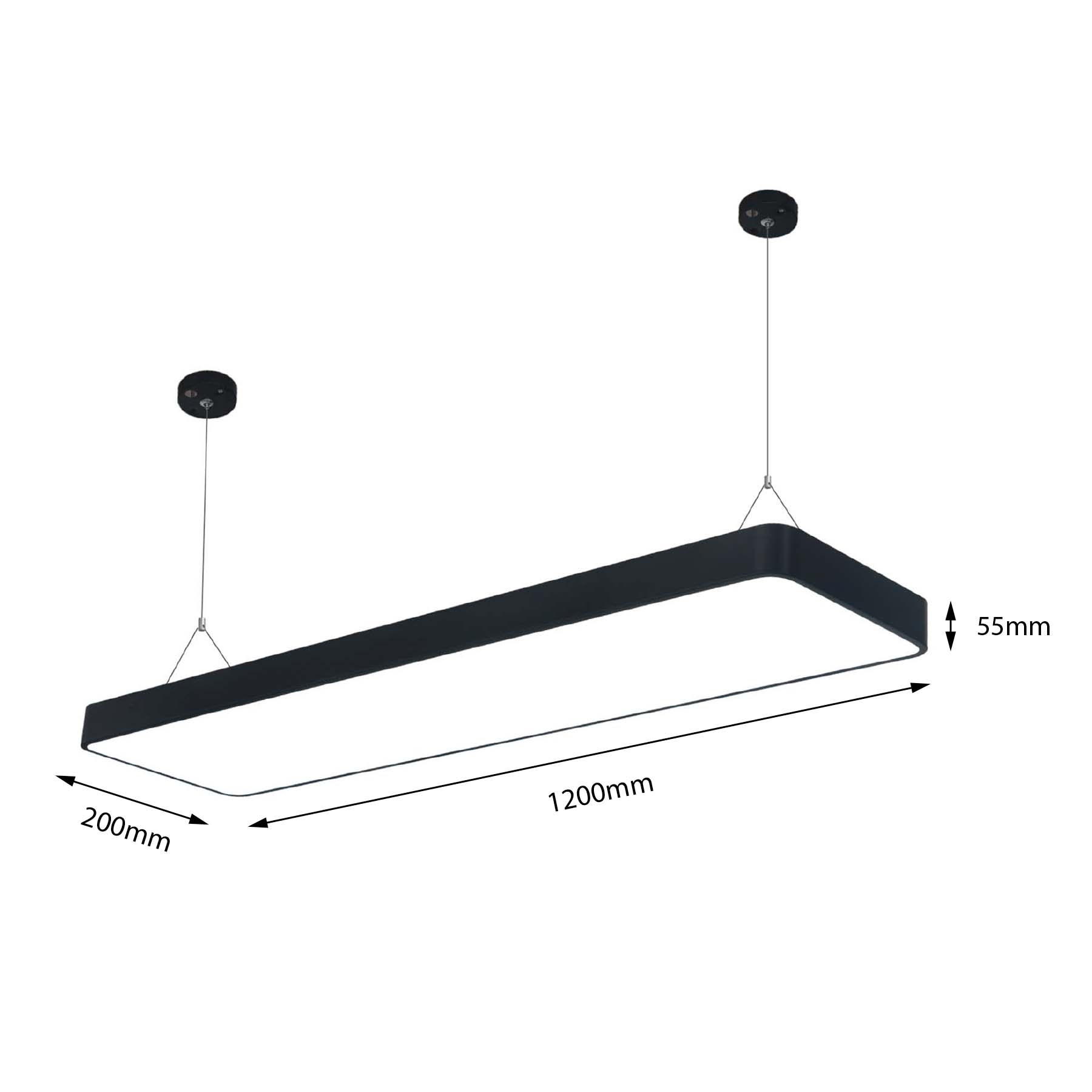 G.W.S LED Wholesale LED Pendant Light Black LED Rectangular Pendant Light 3CCT