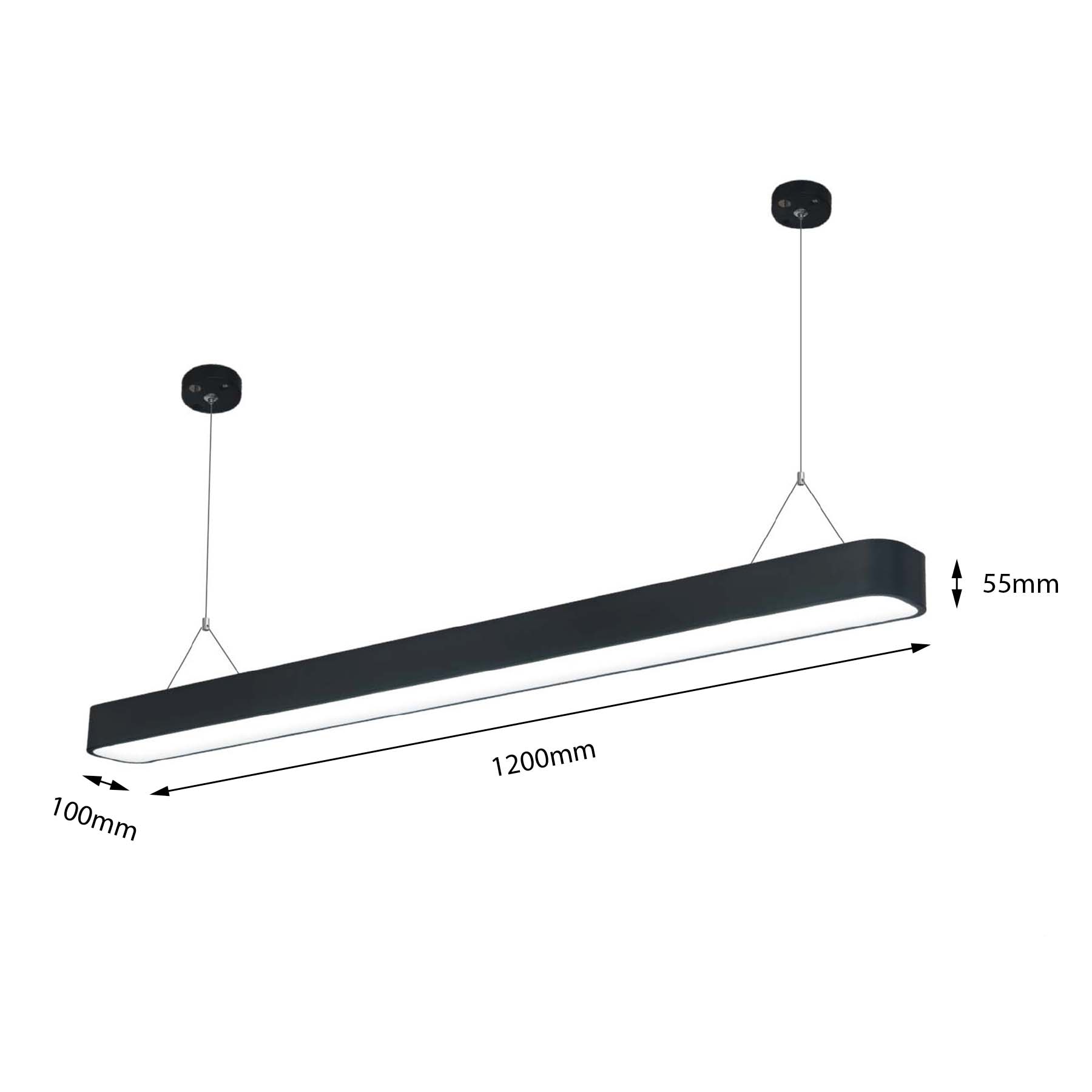 G.W.S LED Wholesale LED Pendant Light Black LED Rectangular Pendant Light 3CCT