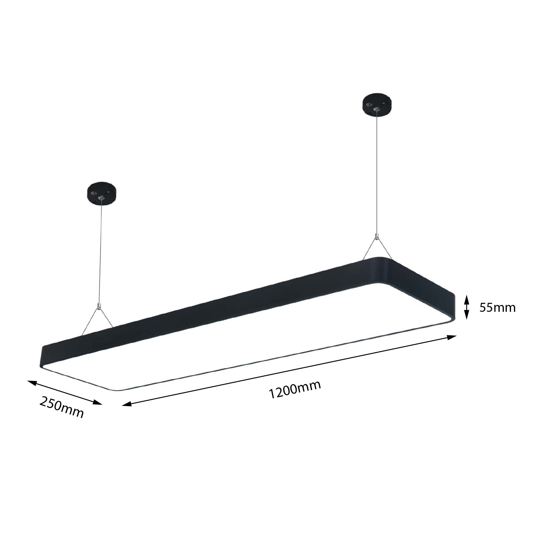 G.W.S LED Wholesale LED Pendant Light Black LED Rectangular Pendant Light 3CCT