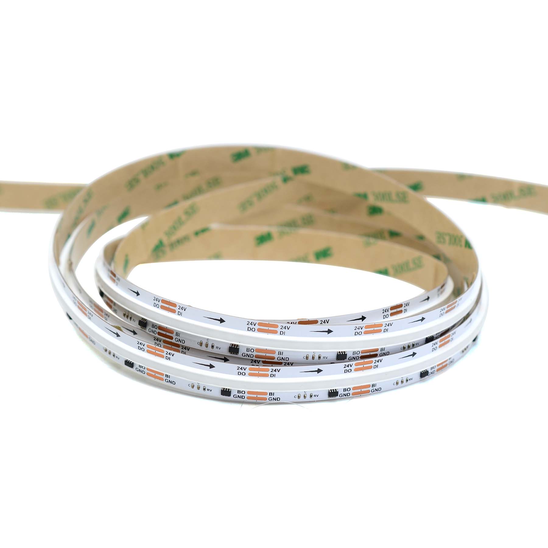 G.W.S LED Wholesale LED Strip Lights 5M / SPI RGB LED COB Strip Light, Seamless, 5M Reel, IP20, 24V, 12mm Wide, SPI Digital Pixel RGB, 32 Pixels/M