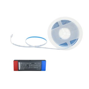 G.W.S LED Wholesale LED Strip Lights Full Kit (With Non-Waterproof Hard Wiring Driver) / 5M / Extra Warm White (2700K) LED COB Strip Light, Seamless, 5M Reel, IP20, 24V, 8mm Wide