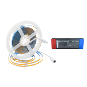 G.W.S LED Wholesale LED Strip Lights Full Kit (With Non-Waterproof Hard Wiring Driver) / 5M / Warm White (3000K) LED COB Strip Light, Seamless, 5M Reel, IP20, 24V, 5mm Wide