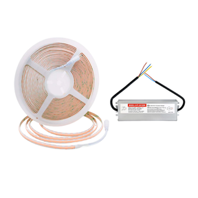 G.W.S LED Wholesale LED Strip Lights Full Kit (With Waterproof Hard Wiring Driver) / IP20 (Non-Waterproof) / Extra Warm White (2700K) LED COB Strip Light, Seamless, 10M Reel, IP20/IP65, 24V, 1cm/Cut