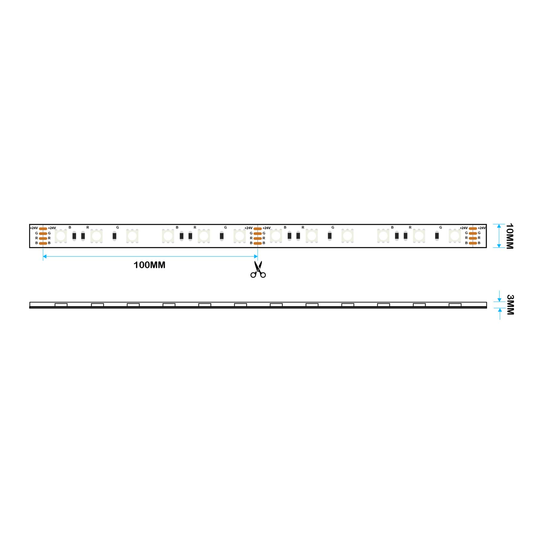 G.W.S LED Wholesale LED Strip Lights LED 5050 Strip Light, 5M Reel, IP44, 24V, 60 LEDs/M, RGB