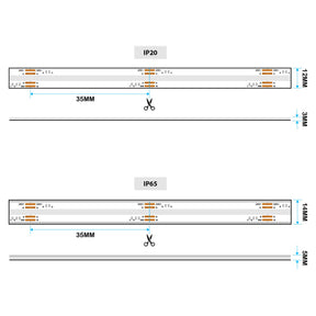 G.W.S LED Wholesale LED Strip Lights LED COB Strip Light, Seamless, 5M Reel, IP20/IP65, 24V, 12mm/14mm Wide, RGB+CCT
