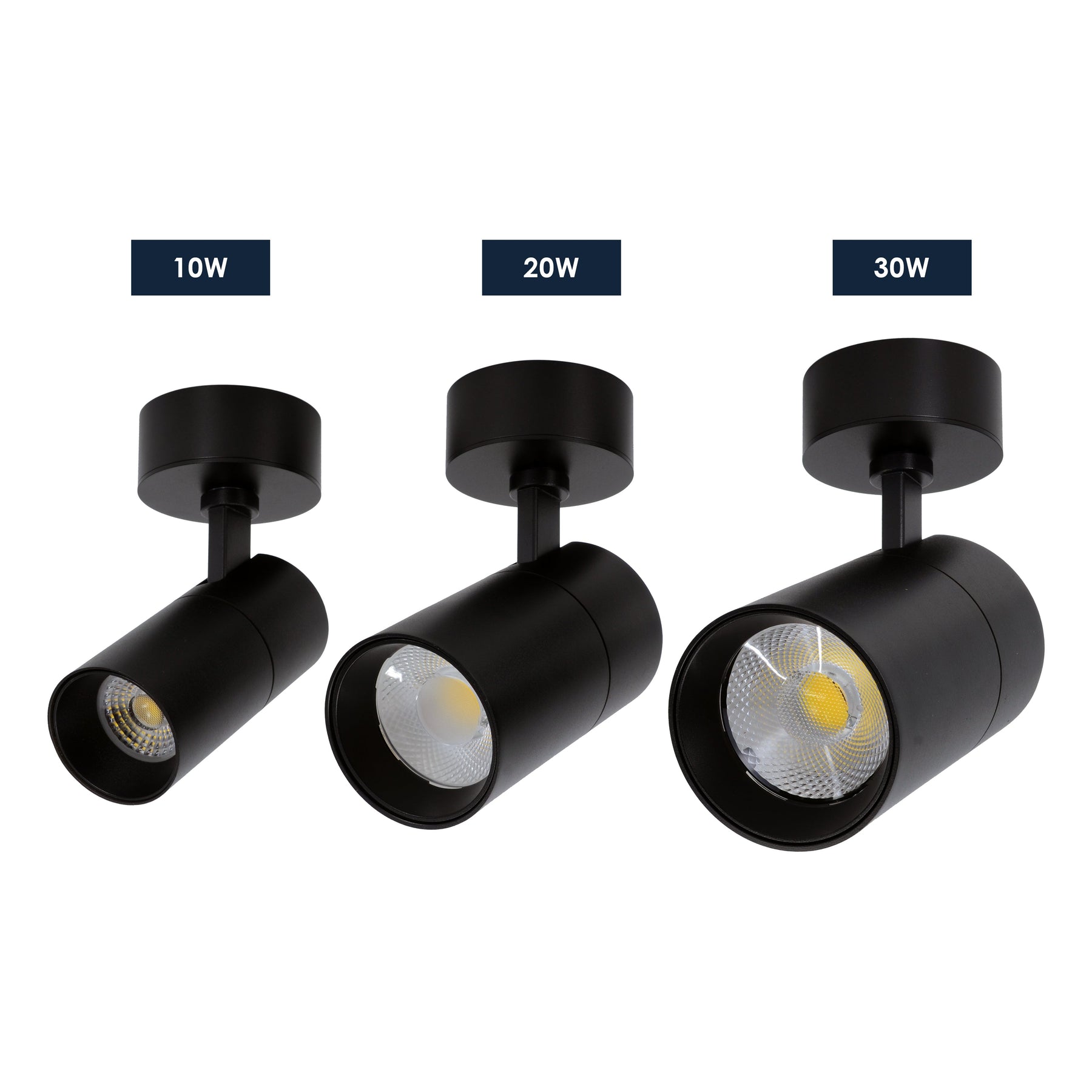 G.W.S LED Wholesale Ltd. Black Dimmable LED Surface Mounted Spotlight 3CCT