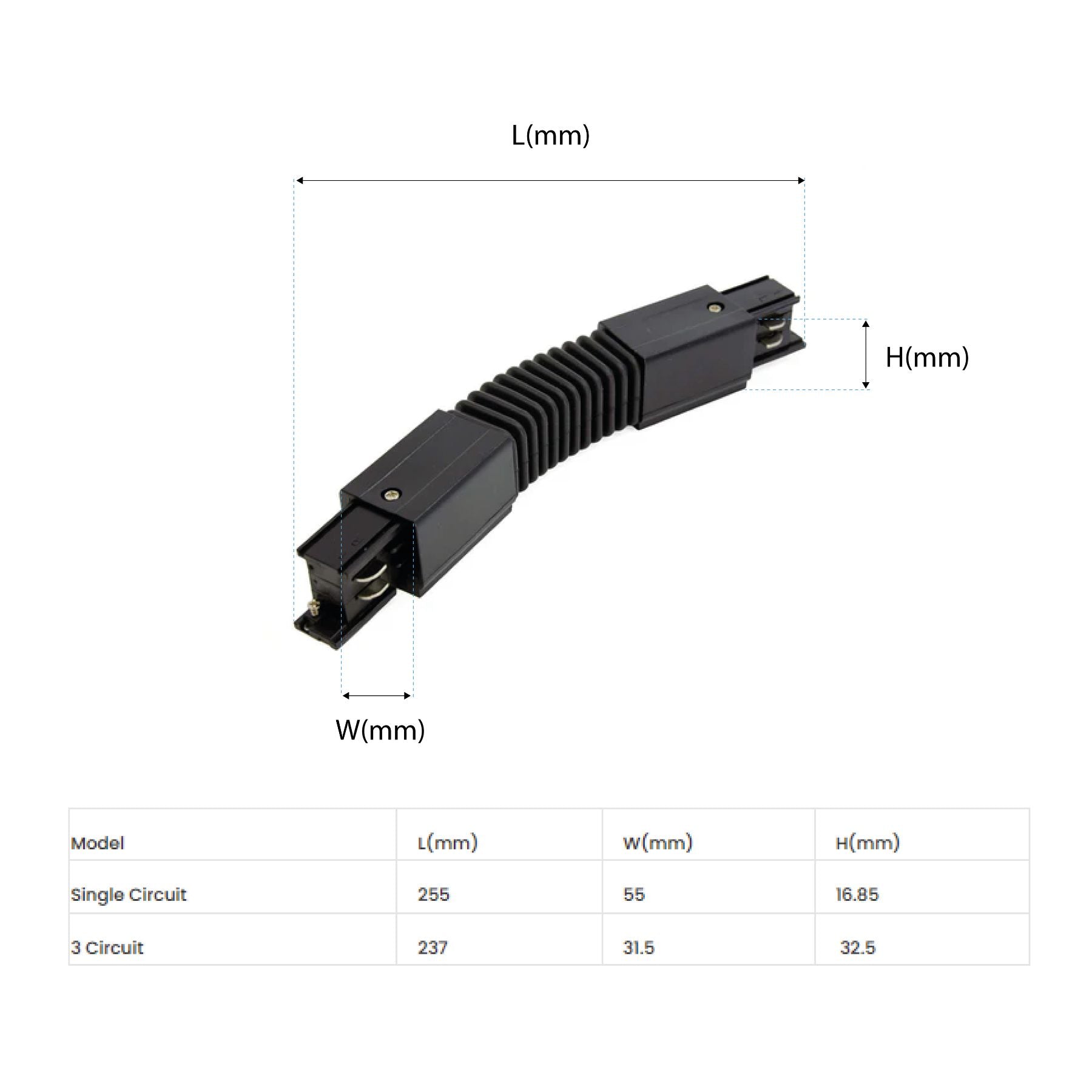 G.W.S LED Wholesale Ltd. Flex Connector For LED Track Light