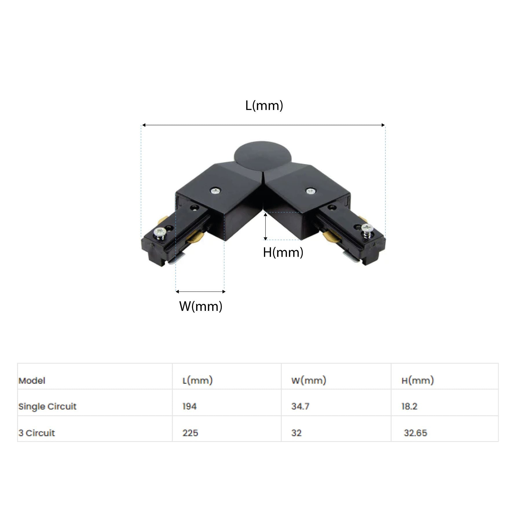 G.W.S LED Wholesale Ltd. Hard Flex Connector For LED Track Light