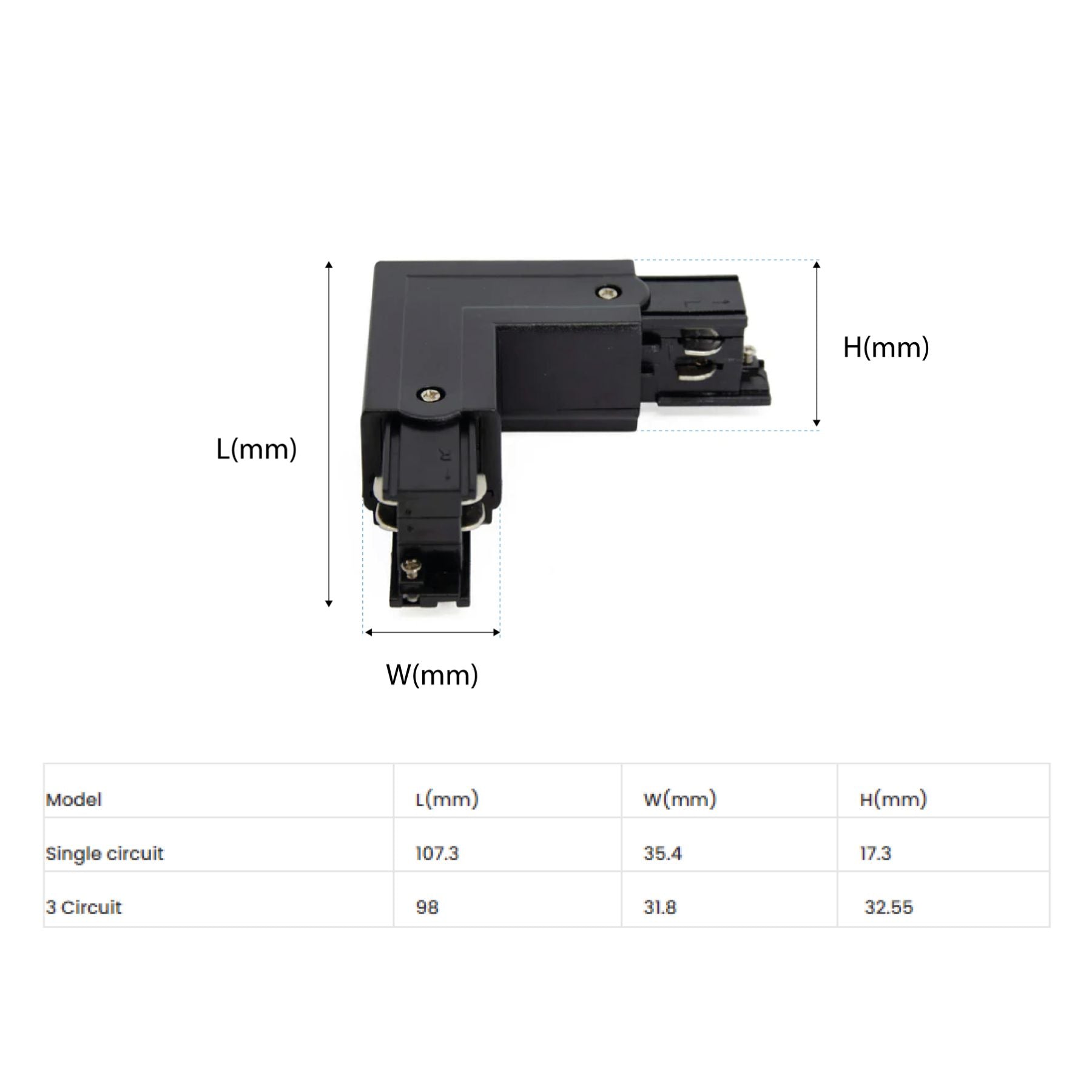 G.W.S LED Wholesale Ltd. L Shape Connector For LED Track Light