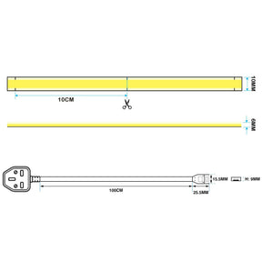 G.W.S LED Wholesale Ltd. LED Strip Lights LED COB AC Strip Light, Seamless, IP65, 220V-240V, 10mm Wide, 10cm/Cut