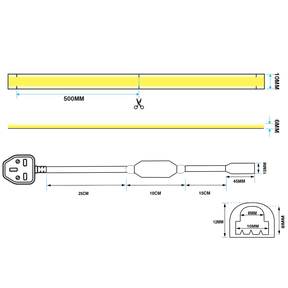 G.W.S LED Wholesale Ltd. LED Strip Lights LED COB AC Strip Light, Seamless, IP65, 220V-240V, 10mm Wide, 50cm/Cut