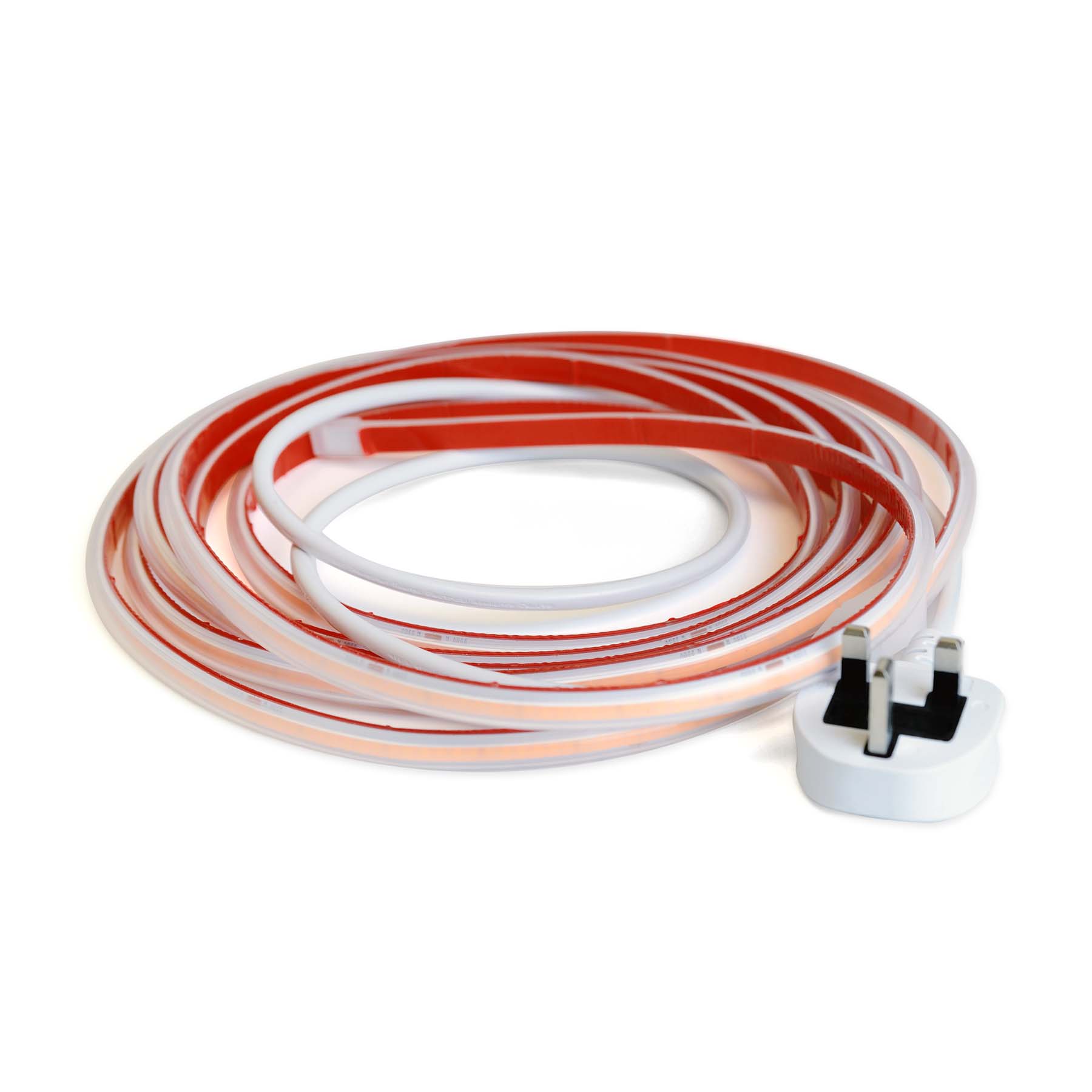 Plug & Play LED COB AC Strip Light, Seamless, IP65, 220V-240V, 10mm Wi